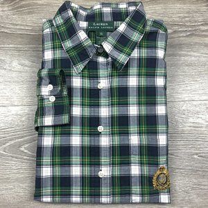 Lauren Ralph Lauren Plaid Crest Embellished Shirt